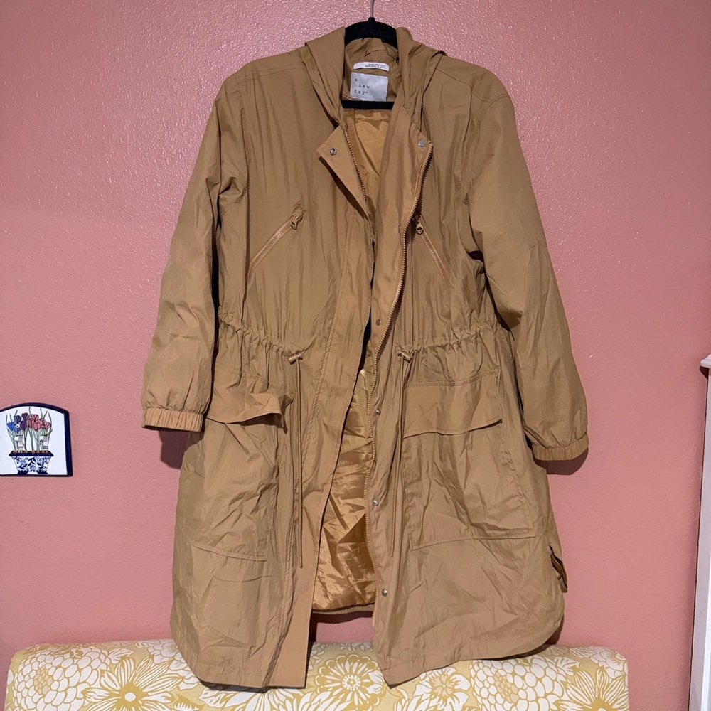 a new day Tan Hooded Utility Trench Coat